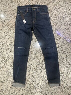 Women’s Slim Dark Blue Distressed Jeans